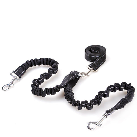 Double Headed Retractable Dog Leash with Pull Rope